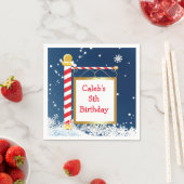 スノーウィークリスマスノースポールホリデーパーティナプキンス スタンダードカクテルナプキン (インサイチュ)