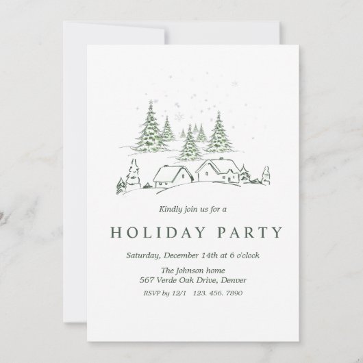 スノーウィークリスマスビレッジパーティー 招待状 (正面)