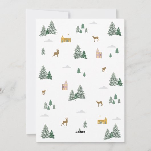 スノーウィークリスマスビレッジフラットホリデーカード シーズンカード (裏面)