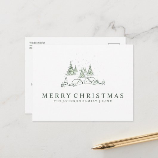 スノーウィークリスマスビレッジ シーズンポストカード (正面/裏面インサイチュ)