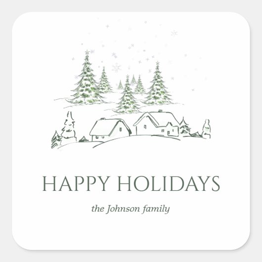 スノーウィークリスマスビレッジ スクエアシール (正面)