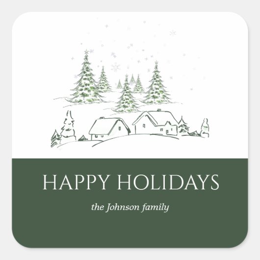 スノーウィークリスマスビレッジ スクエアシール (正面)