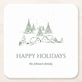 スノーウィークリスマスビレッジ スクエアペーパーコースター