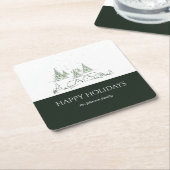 スノーウィークリスマスビレッジ スクエアペーパーコースター (アングル)