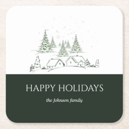 スノーウィークリスマスビレッジ スクエアペーパーコースター