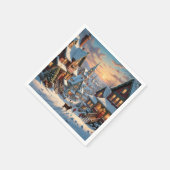 スノーウィークリスマスビレッジ スタンダードカクテルナプキン (角)