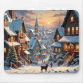 スノーウィークリスマスビレッジ マウスパッド (正面)