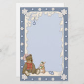 スノーウィークリスマスベア&バニー 便箋 (正面/裏面)