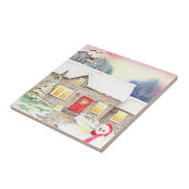 スノーウィーコテージ水絵画色ズ タイル (側面)