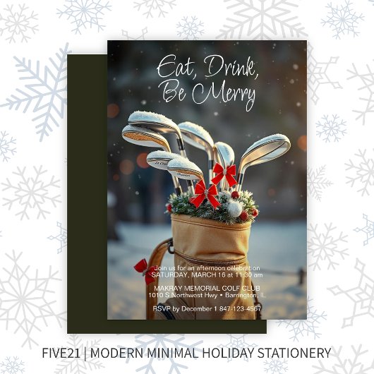 スノーウィーゴルフウィンターシーズンシーズホリデーパーティー 招待状