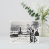 「スノーウィーゴールデンバイベテスダファウンテン」セントラルパーク ポストカード (スタンド正面)