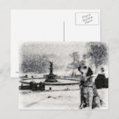 「スノーウィーゴールデンバイベテスダファウンテン」セントラルパーク ポストカード (正面/裏面)