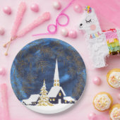 スノーウィーチャーチクリスマス紙プレート ペーパープレート (パーティー)