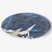 スノーウィーチャーチクリスマス紙プレート ペーパープレート (アングル)