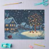 スノーウィーハウスウィズフェスティバルライト 薄葉紙 (クラフト)