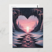 スノーウィーハートバレンタイン ポストカード (正面/裏面)