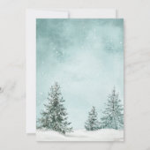 スノーウィーパインズクリスマスツリータイポグラフィホリデイ 招待状 (裏面)