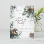 スノーウィーパインズピネコーンスノーフレークスホリデー 招待状 (スタンド正面)