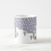 スノーウィービレッジウィンターホリデーフォト コーヒーマグカップ (中央)