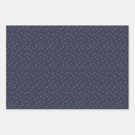 スノーウィービレッジスノーフレーク冬のナイトクリスマス ラッピングペーパーシート