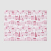 スノーウィーピンククリスマスビレッジ 薄葉紙 (正面)
