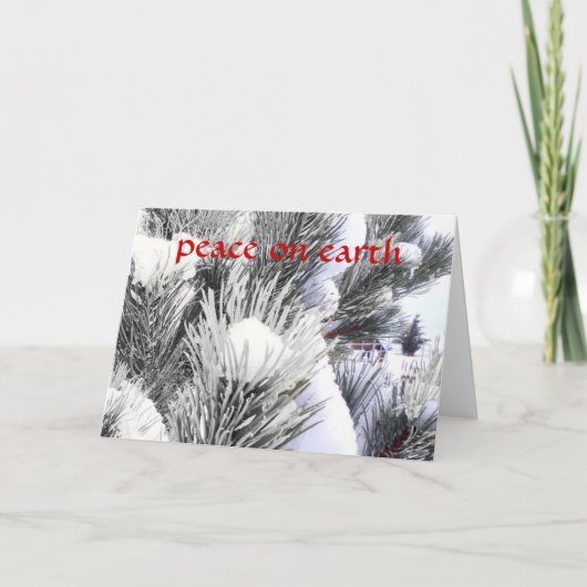 スノーウィーピースウィンター恵みズホースポニークリスマス シーズンカード (正面)