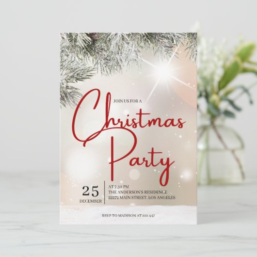 スノーウィーフィートウィグスクリスマス招待状 招待状 (スタンド正面)