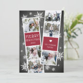 スノーウィーフォトブースホリデイフォトコラージュカード シーズンカード (スタンド正面)