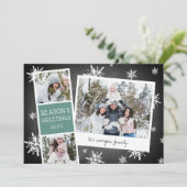 スノーウィーフォトブースホリデーフォトコラージュカード シーズンカード (スタンド正面)