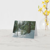 スノーウィーフォレストクリスマスカードマウントワシントンNH カード (黄色い花)