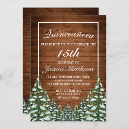 スノーウィーフォレスト&ウッドルーラルパインティアラキンセアニラ 招待状