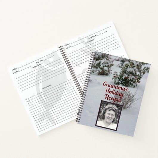 スノーウィーブッシュズフォトおばあちゃんズホリデーレシピ帳 ノートブック (内部)