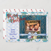 スノーウィーブルークリスマス写真枠