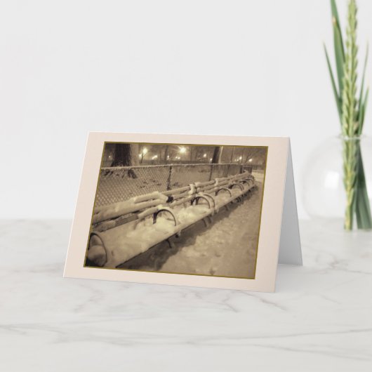 「スノーウィーベンチ」ホリデーカード – クリスマス (正面)