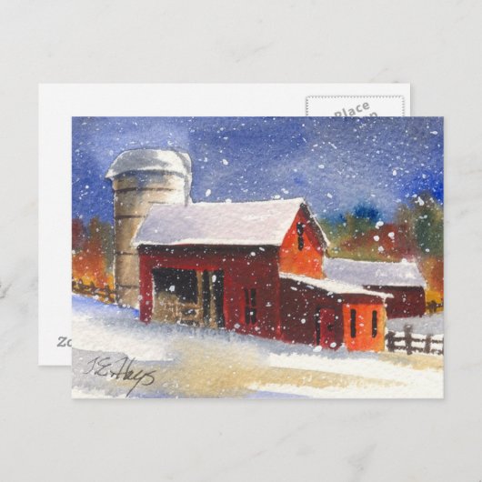 スノーウィーペンシルバニアバーンズ ポストカード (正面/裏面)
