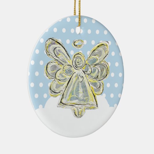スノーウィーホワイトクリスマスエンジェルオーナメント セラミックオーナメント (右)