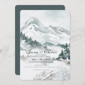 スノーウィーマウテンウォーターカラー招待状 招待状 (正面/裏面)