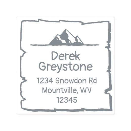 スノーウィーマウンテンカントリーロッジウッド素朴ブロック セルフインキングスタンプ (デザイン)