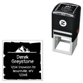 スノーウィーマウンテンカントリーロッジウッド素朴ブロック セルフインキングスタンプ (インサイチュ)