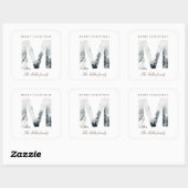 スノーウィーマウンテンズウッドランドアニマルズホリデーモノグラム スクエアシール (シート)