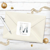 スノーウィーマウンテンズウッドランドアニマルズホリデーモノグラム スクエアシール