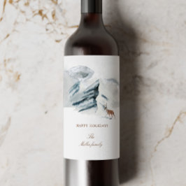 スノーウィーマウンテンズウッドランドエレガントホリデイ ワインラベル