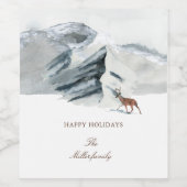 スノーウィーマウンテンズウッドランドエレガントホリデイ ワインラベル (シングルラベル)