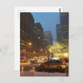 スノーウィーモーニングロックフェラーセンターシックスアベニューNYC ポストカード (正面/裏面)