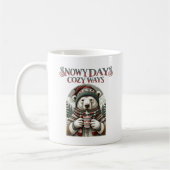 スノーウィー日コージーウェイズ | 熱いココアを持つ コーヒーマグカップ (左)