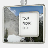 スノーウィー花崗岩ドームIヨセミテ国立公園 シルバープレートフレームオーナメント (左)