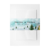 スノーウィー魔法ブルーフエススノーフレーク結婚ズ 招待状ベリーバンド (正面例)