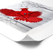 スノーウィー・ウィンター・アートの（鳥）ショウジョウコウカンチョウ ポスター (角)