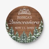 スノーウッドアンドフォレストカントリーパインティアラキンセアニラ ペーパープレート (正面)