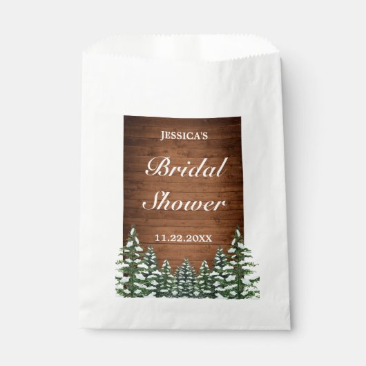 スノーウッドアンドフォレストカントリーパインブライダルシャワー フェイバーバッグ (正面)
